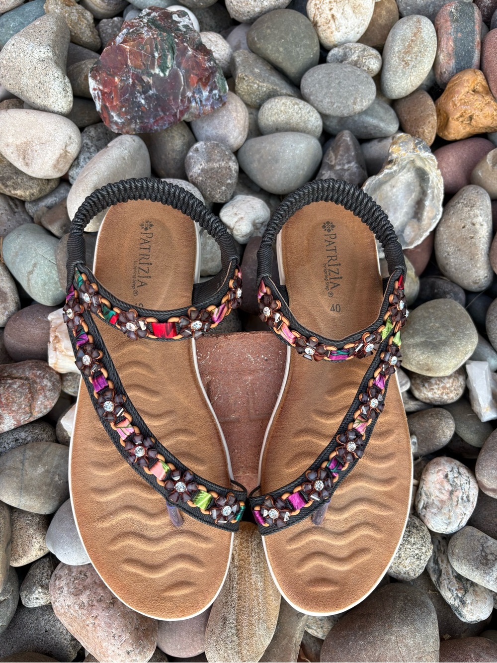Patrizia by Spring Step Jeunesse Boho Beaded Embellished Sandals Size 40 = US 9